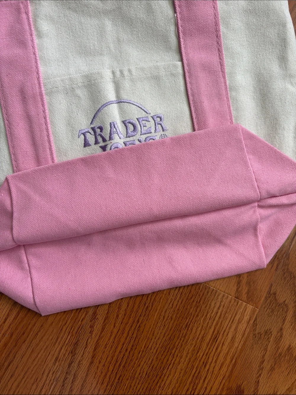 Trader Joe's Pink & Purple Insulated Mini Bag & Mini Canvas Tote